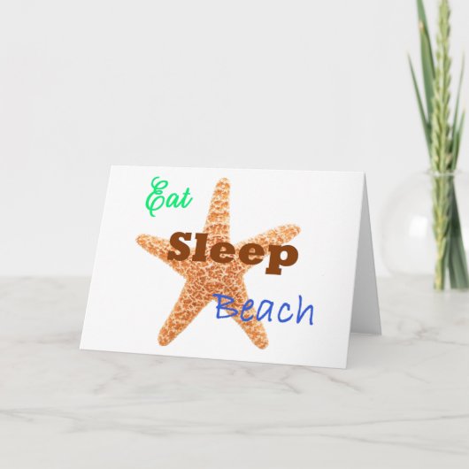 Carte de vœux Eat Sleep Beach (Devant)