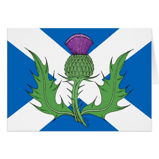 Carte de voeux écossaise de chardon et de sel (Devant Horizontal)