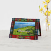 Carte de vœux écossaise du clan MacLean avec tarta (Fleur jaune)