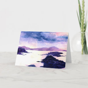 Carte de voeux écossaise Loch Watercolor Painting