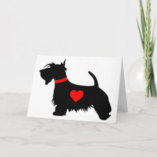 Carte de voeux écossaise pour le coeur de chien