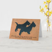 Carte de voeux écossaise Terrier (Fleur jaune)