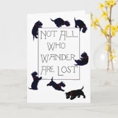 Carte de voeux écossaise Terrier (Fleur jaune)