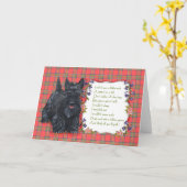 Carte de voeux écossaise Terrier (Fleur jaune)