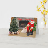 Carte de voeux écossaise Terrier (Fleur jaune)