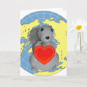 Carte de voeux - Écureuil avec coeur