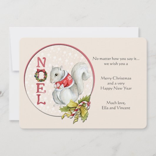 Carte de vœux écureuil de Noël (Devant)