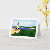 Carte de voeux Edgartown Lighthouse (Fleur jaune)
