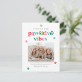Carte de vœux éditable Pawsitive Vibes couleur pou (Debout devant)