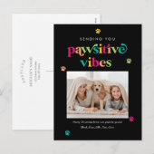 Carte de vœux éditable Pawsitive Vibes couleur pou (Devant / Derrière)