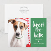 Carte de vœux éditable Wreck The Halls couleur pou (Devant / Derrière)