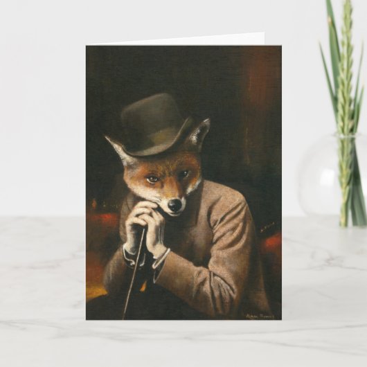 Carte de voeux Edwardian Gentleman Fox (Devant)