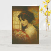 Carte de voeux Edwardian Lady (Fleur jaune)