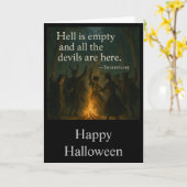 Carte de voeux Éffrayant Halloween - L'enfer est v (Fleur jaune)