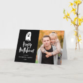 Carte de voeux éffrayante de photo du fantôme | (Fleur jaune)