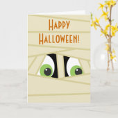 Carte de voeux éffrayante Halloween Tête maman (Fleur jaune)