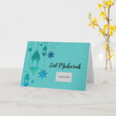 Carte de voeux Eid - Bleu clair (Fleur jaune)