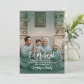 Carte de vœux Eid Mubarak avec photo de famille et (Debout devant)