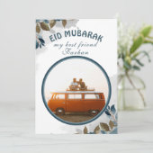Carte de voeux Eid photo florale de luxe pour lui (Debout devant)
