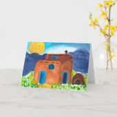 Carte de voeux El Adobe New Mexico (Fleur jaune)