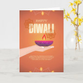 Carte de voeux Elegant Happy Diwali (Fleur jaune)