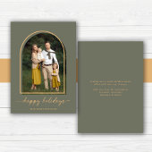 Carte de voeux élégante Arch vert or