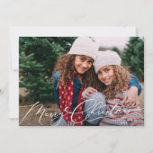 Carte de vœux élégante avec écriture blanche Joyeu (Devant)