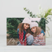 Carte de vœux élégante avec écriture blanche Joyeu (Debout devant)