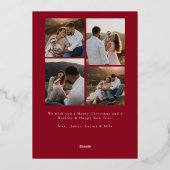 Carte de vœux élégante avec photo de vacances en f (Verso)