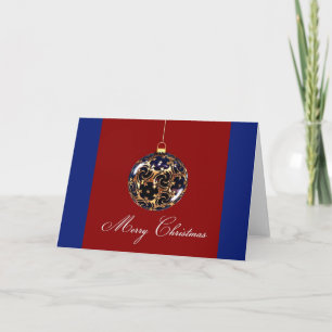 Carte de vœux élégante de décoration de Noël rouge