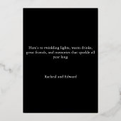 Carte de vœux élégante de fêtes avec feuille de mé (Verso)