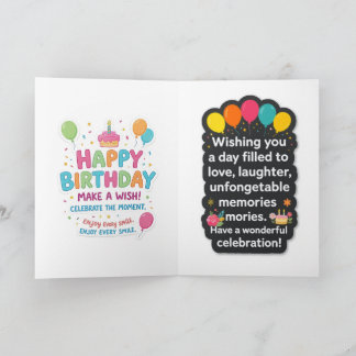 Carte de vœux élégante de joyeux anniversaire | Pr