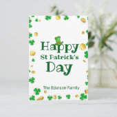 Carte de vœux élégante de la Saint-Patrick (Debout devant)