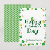 Carte de vœux élégante de la Saint-Patrick (Devant / Derrière)