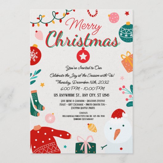 Carte de vœux élégante de Noël (Devant)