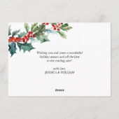 Carte de vœux élégante de Noël avec houx et gui (Dos)