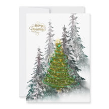 Carte de vœux élégante de Noël avec un arbre ennei