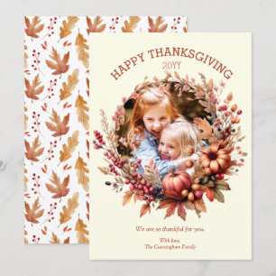 Carte de vœux élégante de Thanksgiving pour l'auto
