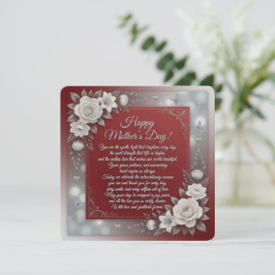 Carte de voeux élégante florale pour la fête des m