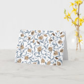 Carte de vœux élégante inspirée de William Morris (Fleur jaune)