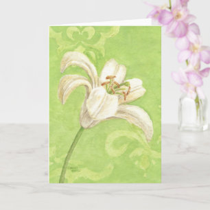 Carte de vœux élégante Lily blanche pour toutes oc