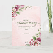 Carte de vœux élégante pliée rose gold pour annive (Dos)