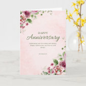 Carte de vœux élégante pliée rose gold pour annive (Fleur jaune)