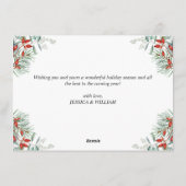 Carte de vœux élégante Poinsettia Noël Gui (Dos)