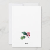 Carte de vœux élégante Poinsettia Noël Mistletoe (Dos)