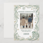 Carte de vœux élégante pour Joyeuses Fêtes (Devant / Derrière)