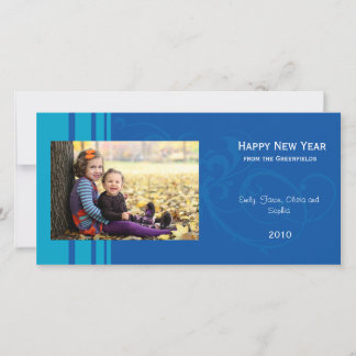 Carte de vœux élégante pour le Nouvel An - bleu