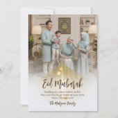 Carte de vœux élégante pour l'Eid avec photo de fa (Devant)