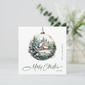 Carte de vœux élégante pour Noël en aquarelle (Debout devant)