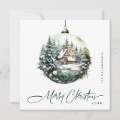 Carte de vœux élégante pour Noël en aquarelle (Devant)